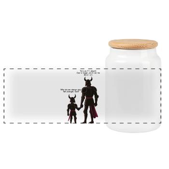 Funny Gamer Dad – Full Strength RPG Humor - Panoramic Cookie Jar with Wooden Lid - white - Front