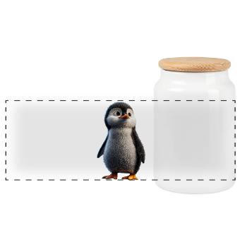 Penguin Emperor Penguin Little Penguin Cute Penguins - Panoramic Cookie Jar with Wooden Lid - white - Front
