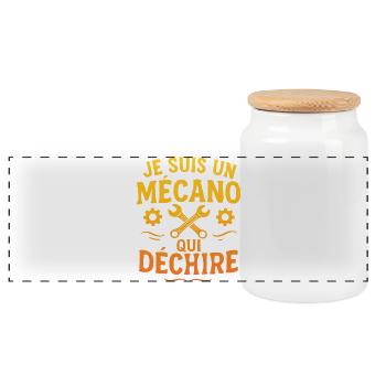 Killer Mechanic – Funny Design for Mechanic - Panoramic Cookie Jar with Wooden Lid - white - Front