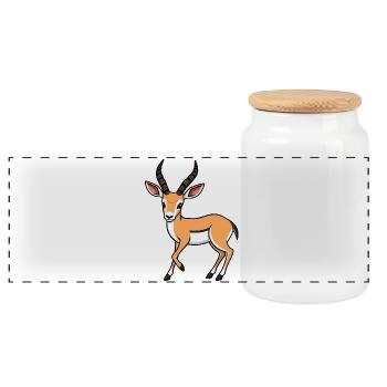 Gazelle - Boîte à biscuits avec couvercle en bois - blanc - Devant