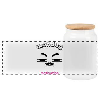 Citation de motivation avec illustration de cœur - Boîte à biscuits avec couvercle en bois - blanc - Devant