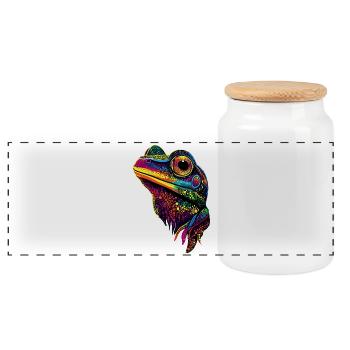 Grenouille Petit Crapaud Grenouille Grenouille Prince Grenouilles - Boîte à biscuits avec couvercle en bois - blanc - Devant