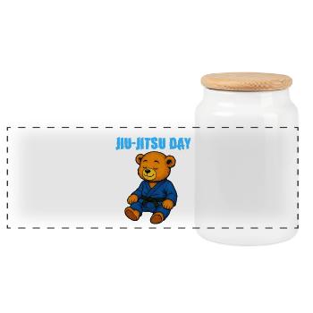 Wake Me Up When it's Jiu-Jitsu Day - Humour JJB - Boîte à biscuits avec couvercle en bois - blanc - Devant