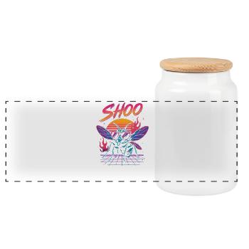 Shoo Fly Drôle de haine mouches Shoo Fly - Boîte à biscuits avec couvercle en bois - blanc - Devant