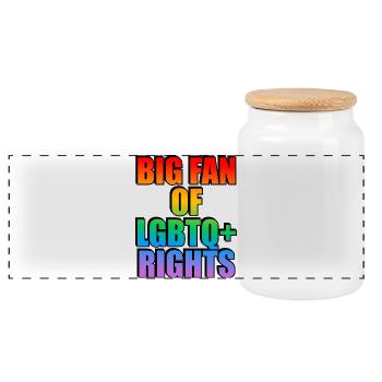 Grand fan des droits LGBTQ+ Rainbow - Boîte à biscuits avec couvercle en bois - blanc - Devant