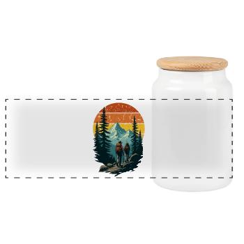 Bergnatur-Abenteurer - Panorama Keksdose mit Holzdeckel - Weiß - Vorne