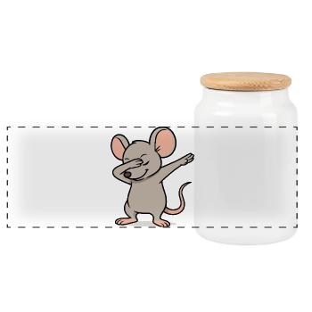 Tamponnage de souris - Boîte à biscuits avec couvercle en bois - blanc - Devant