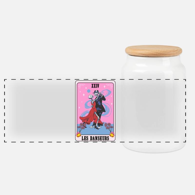 Dancers Passion Dance und Tarot Geschenkidee - Panorama Keksdose mit Holzdeckel - Weiß