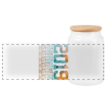 LIMITED EDITION 2019 7 YEARS 7TH BIRTHDAY - Panoramic Cookie Jar with Wooden Lid - white - Front