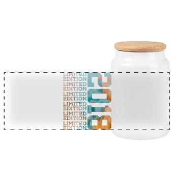 LIMITED EDITION 2018 8 YEARS 8TH BIRTHDAY - Panoramic Cookie Jar with Wooden Lid - white - Front