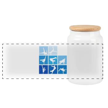 Break Dance Poses 80s 90s Style Hip Hop Tribute - Panoramic Cookie Jar with Wooden Lid - white - Front