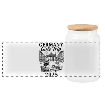 Voyage entre filles en Allemagne 2025 - Boîte à biscuits avec couvercle en bois - blanc - Devant