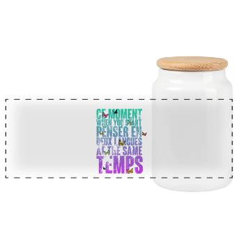 COOLER SPRUCH FÜR MEHRSPRACHLER, INTERNATIONAL - Panorama Keksdose mit Holzdeckel - Weiß - Vorne