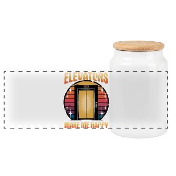 Ascenseur pour tout-petits et enfants - Boîte à biscuits avec couvercle en bois - blanc - Devant