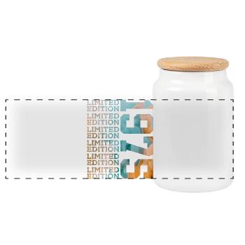 LIMITED EDITION 1975 51 JAHRE 51. GEBURTSTAG - Panorama Keksdose mit Holzdeckel - Weiß - Vorne
