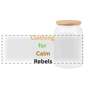 Calm Nature Inspired Typography Design - Panoramic Cookie Jar with Wooden Lid - white - Front