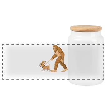 Bigfoot Walking Chihuahua Drôle de propriétaire de Chihuahua - Boîte à biscuits avec couvercle en bois - blanc - Devant
