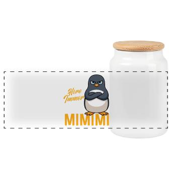 J'entends toujours seulement un pingouin Mimimi - Boîte à biscuits avec couvercle en bois - blanc - Devant