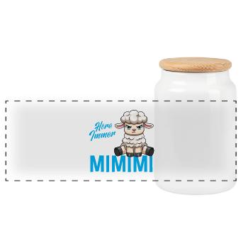 J'entends toujours un seul mouton Mimimi - Boîte à biscuits avec couvercle en bois - blanc - Devant