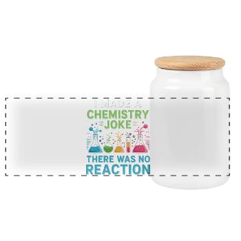 Blague sur la chimie avec un équipement de laboratoire coloré - Boîte à biscuits avec couvercle en bois - blanc - Devant