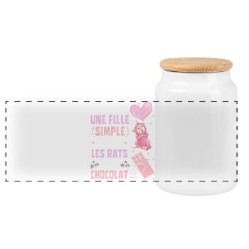 I am a Simple Rats and Chocolate girl - Panoramic Cookie Jar with Wooden Lid - white - Front