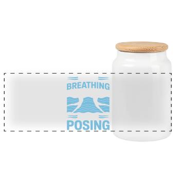 Synchronized swimming Artistic swimming Water sports - Panoramic Cookie Jar with Wooden Lid - white - Front