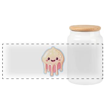 Eiscreme Eis - Panorama Keksdose mit Holzdeckel - Weiß - Vorne