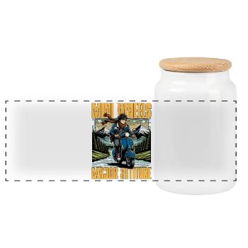 Roues de scooter Major Attitude Kick Scooter - Boîte à biscuits avec couvercle en bois - blanc - Devant