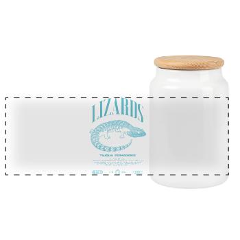 Blue Tongue Skink Reptile Keeper Streetwear - Panoramic Cookie Jar with Wooden Lid - white - Front