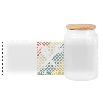 Chauffagiste Plombier Plombier de construction chauffage - Boîte à biscuits avec couvercle en bois - blanc - Devant