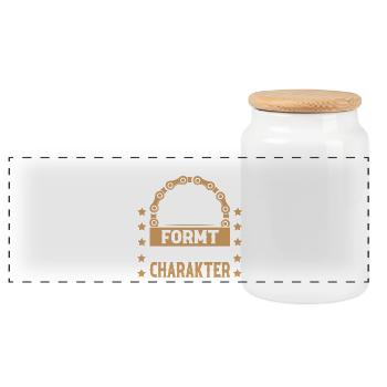 Vélo de montagne cycliste - Boîte à biscuits avec couvercle en bois - blanc - Devant