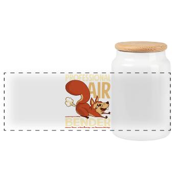 Pet public drôle et inapproprié - Boîte à biscuits avec couvercle en bois - blanc - Devant