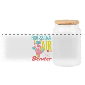Public Fart Funny Inappropriate - Panoramic Cookie Jar with Wooden Lid - white - Front
