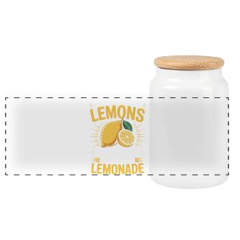 Quand la vie te donne des citrons, mon - Boîte à biscuits avec couvercle en bois - blanc - Devant