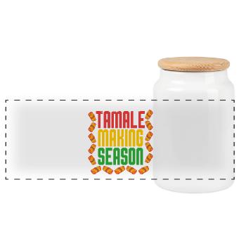Tamales Tamales Saison de fabrication des tamales - Boîte à biscuits avec couvercle en bois - blanc - Devant