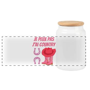 Pink Cowboy Country Dancer Gift - Panoramic Cookie Jar with Wooden Lid - white - Front