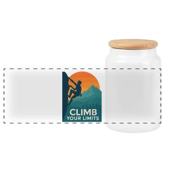  Climb Your Limits – Klettern & Bouldern - Panorama Keksdose mit Holzdeckel - Weiß - Vorne