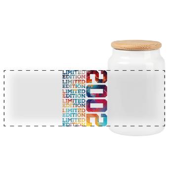 LIMITED EDITION 2002 24 JAHRE 24. GEBURTSTAG - Panorama Keksdose mit Holzdeckel - Weiß - Vorne