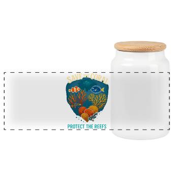 Sauver les coraux Protéger les récifs - Boîte à biscuits avec couvercle en bois - blanc - Devant