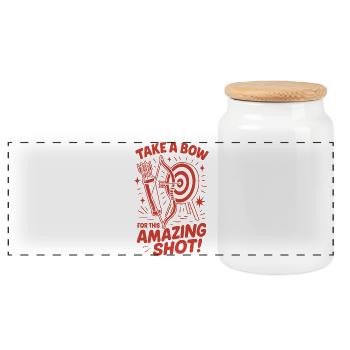 Take A Bow For This Amazing Shot Archer - Panoramic Cookie Jar with Wooden Lid - white - Front