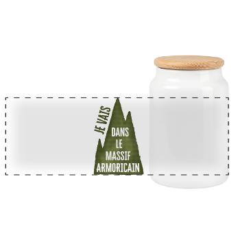 Je Vais Dans Le Massif Armoricain - Boîte à biscuits avec couvercle en bois - blanc - Devant