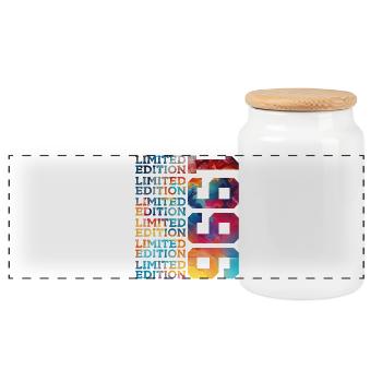 LIMITED EDITION 1996 30 JAHRE 30. GEBURTSTAG - Panorama Keksdose mit Holzdeckel - Weiß - Vorne