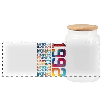 ÉDITION LIMITÉE 1992 34 ANS 34E ANNIVERSAIRE - Boîte à biscuits avec couvercle en bois - blanc - Devant