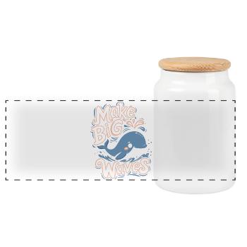 Conservation des océans : faites de grandes vagues ! – Une jolie baleine - Boîte à biscuits avec couvercle en bois - blanc - Devant