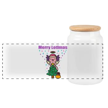 Joyeux Noël Lotlmas Axolotl - Boîte à biscuits avec couvercle en bois - blanc - Devant