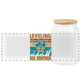 Conception Bruder inspirée du jeu vidéo - Boîte à biscuits avec couvercle en bois - blanc - Devant