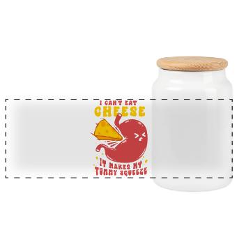 Intolérant au lactose, je ne peux pas manger de fromage - Boîte à biscuits avec couvercle en bois - blanc - Devant