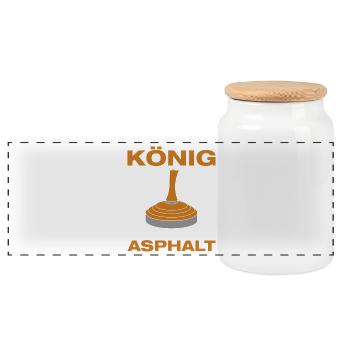 King on the Asphalt Curling - Panoramic Cookie Jar with Wooden Lid - white - Front