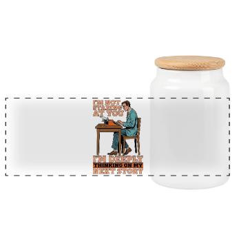 Scénariste Je ne te regarde pas, j'écris - Boîte à biscuits avec couvercle en bois - blanc - Devant