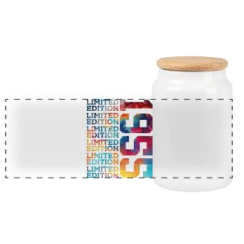 LIMITED EDITION 1955 71 JAHRE 71. GEBURTSTAG - Panorama Keksdose mit Holzdeckel - Weiß - Vorne